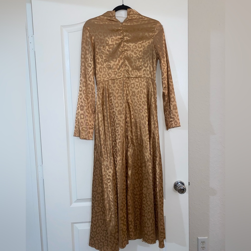 Leopard print maxi Satin summer Dress